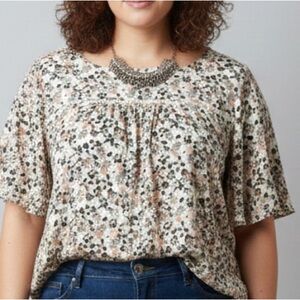 LOVE & LEGEND White Small Floral Pattern Blouse